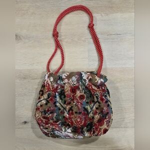 Beaded Tapestry Bucket Bag